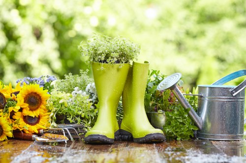 Customer complaint review during landscaping service with notes and site checklist